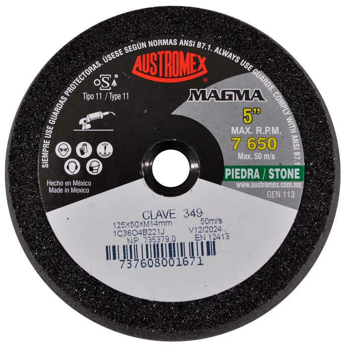 Copa abrasiva de 125 x 50 x M14-2 AUSTROMEX