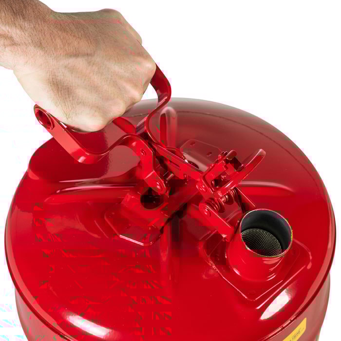 Bidon De Seguridad Justrite Tipo I De Acero Rojo Cap 19 L C/Mango De Oscilante