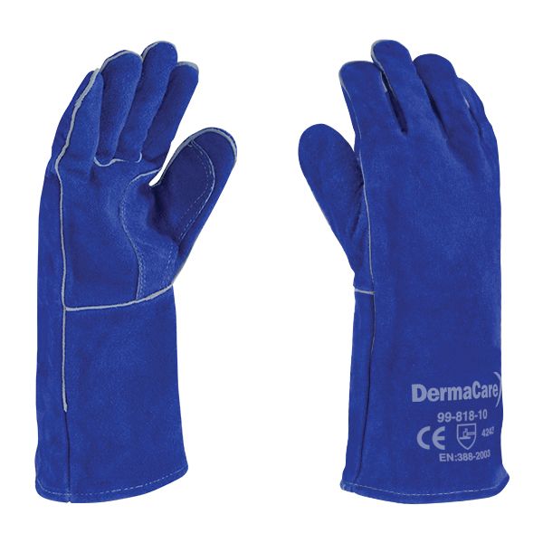 99-818 GUANTE SOLDADOR AZUL C/HULE ESPUMA HILO KEVLAR