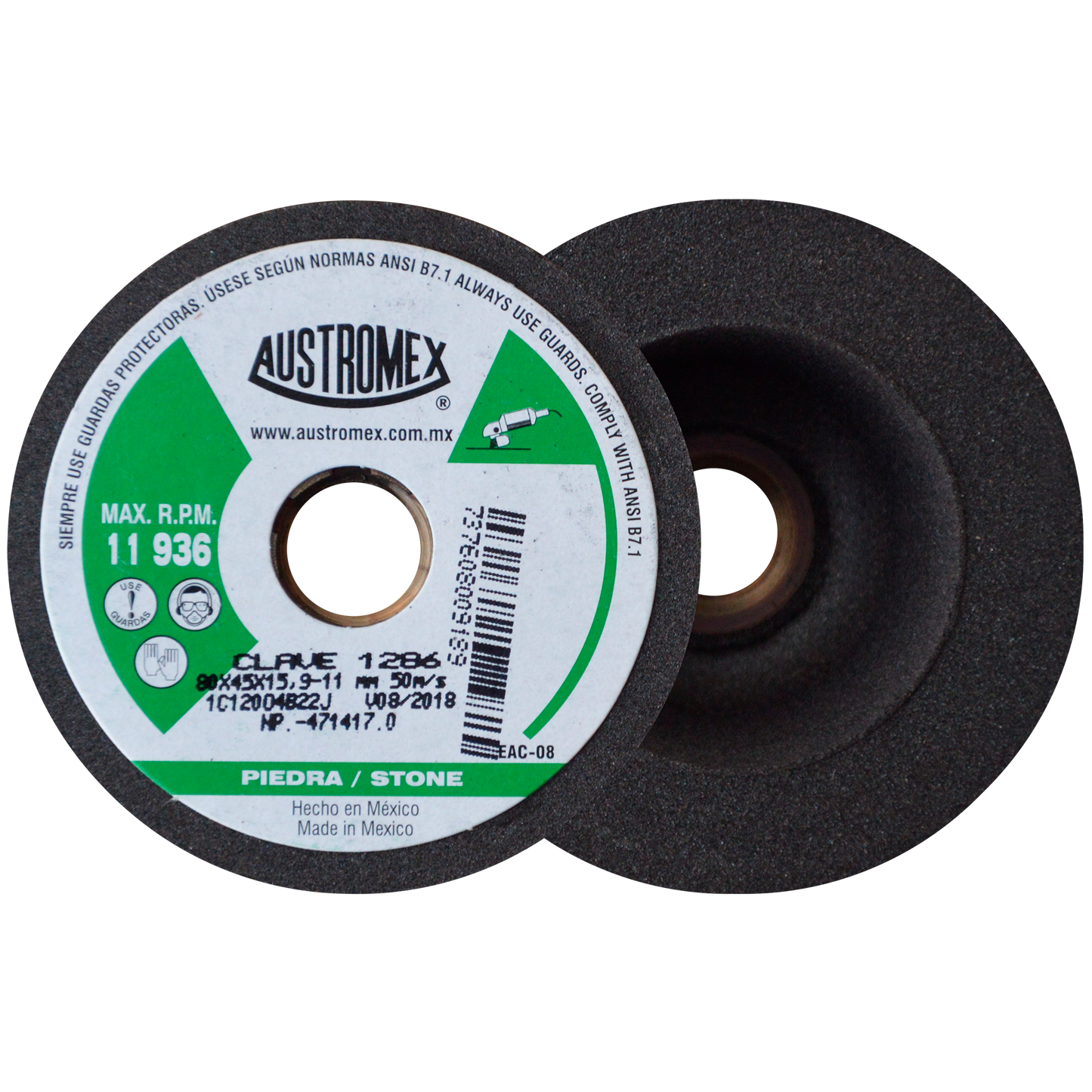 Copa abrasiva de 80 x 45 x 15.9-11H AUSTROMEX