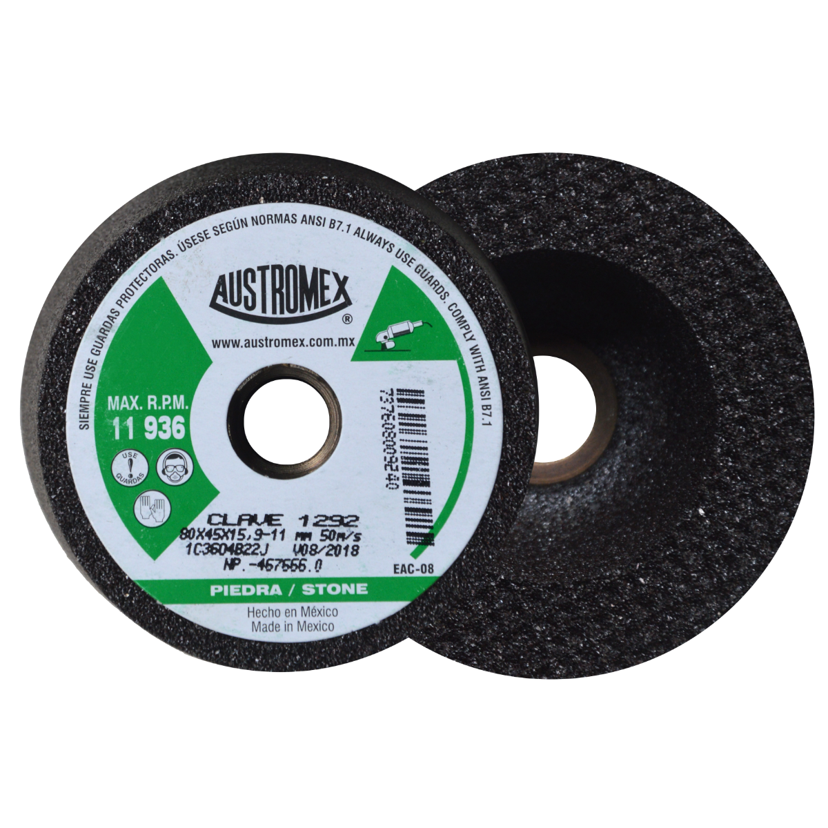Copa abrasiva de 80 x 45 x 15.9-11H AUSTROMEX