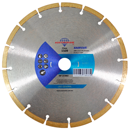Disco de Diamante 9" RIN SEGM EASYCUT Mod. 1509 AUSTROMEX
