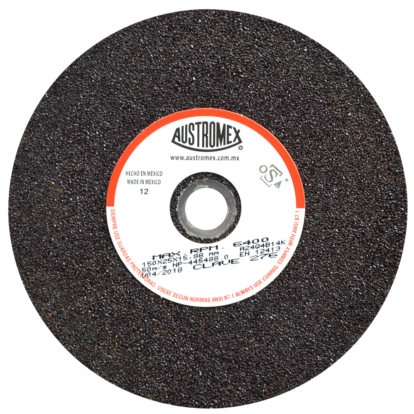 Rueda Abrasiva para debaste de metal de 150 x 25 x 15.88 mm C.276 AUSTROMEX