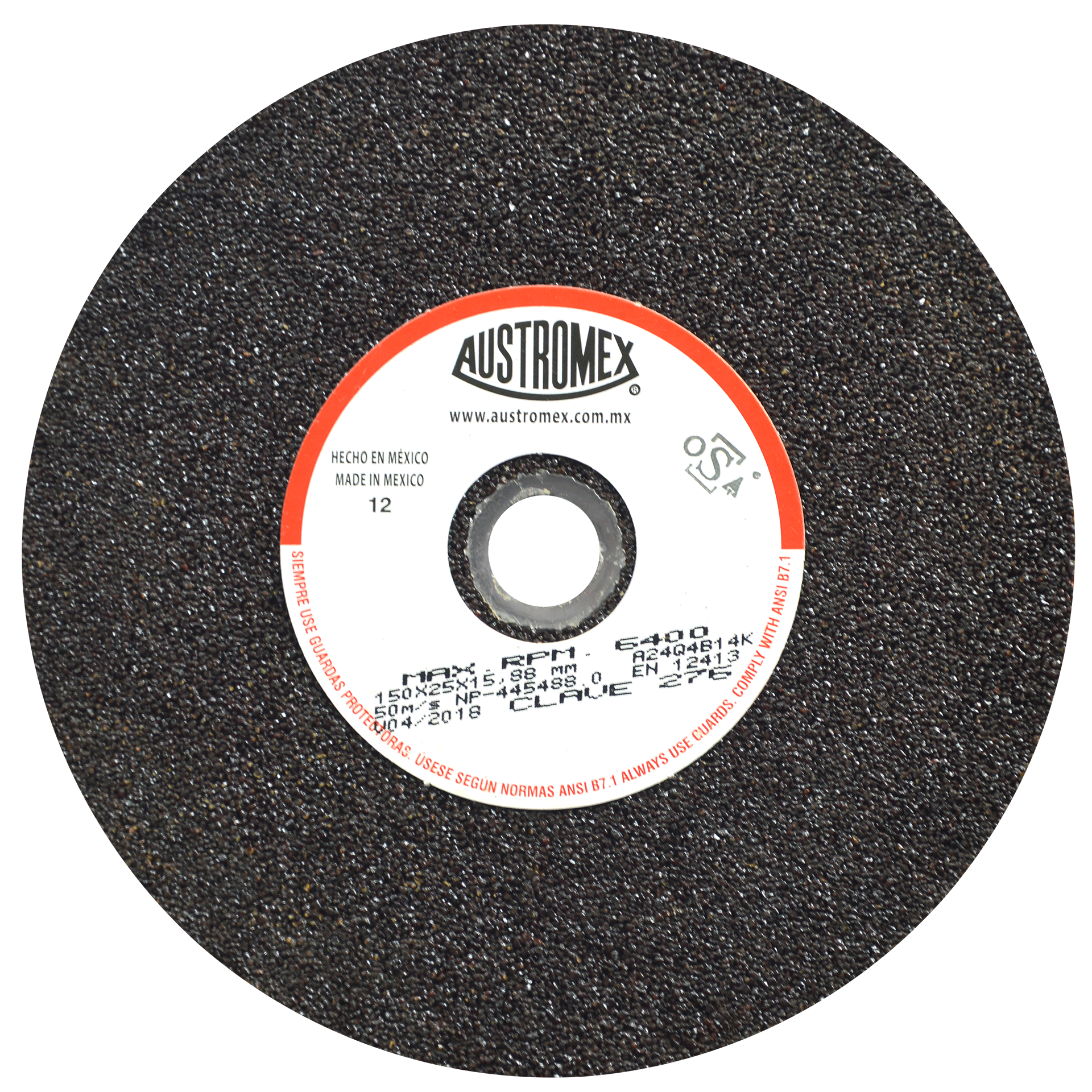 Rueda Abrasiva para debaste de metal de 150 x 25 x 15.88 mm C.276 AUSTROMEX