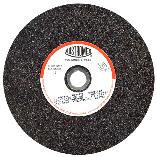 Rueda Abrasiva para debaste de metal de 150 x 25 x 15.88 mm C.276 AUSTROMEX