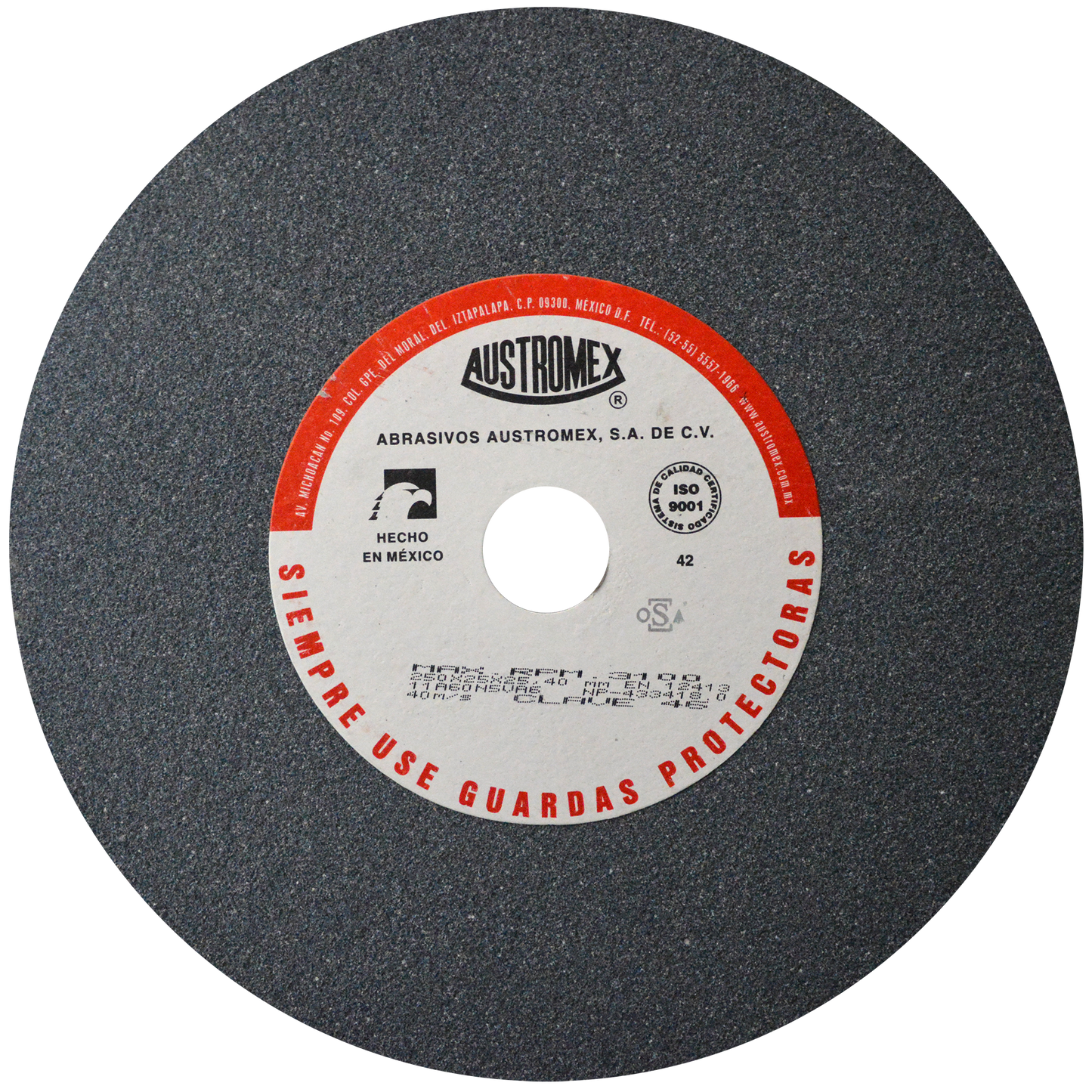 Rueda Abrasiva para esmerilar todo tipo de acero, hierro forjado de 200 x 25 x 25.40 mm C. 46 AUSTROMEX
