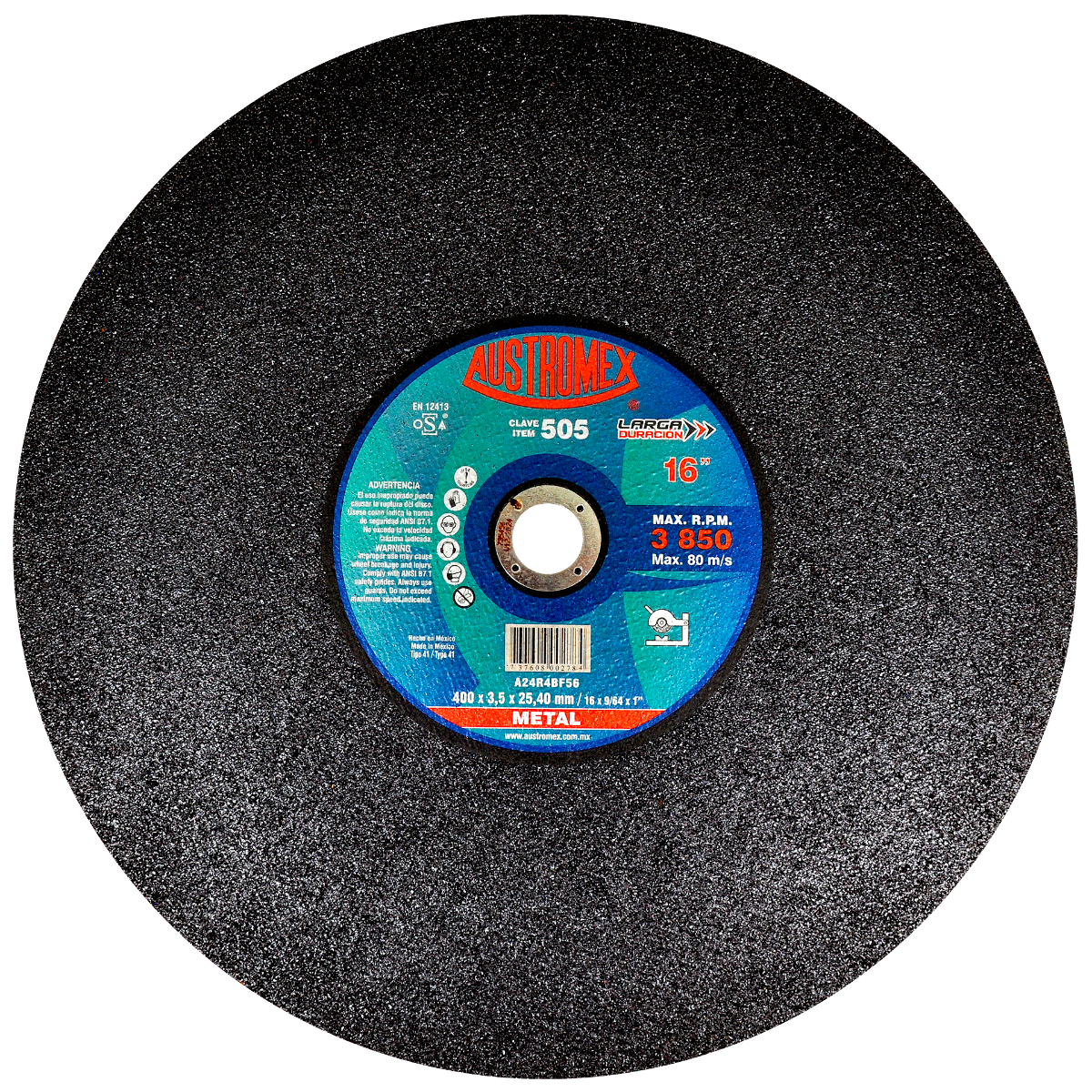 Disco para Corte de Metal 16x3.5MM x1"" (41) PLUS Mod. 505 AUSTROMEX