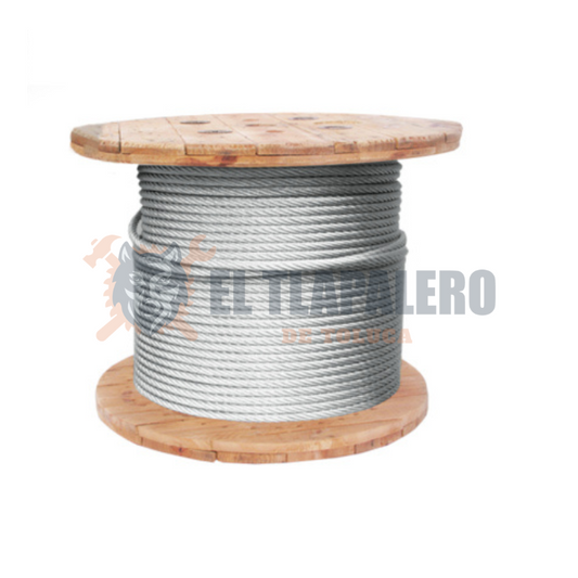 CABLE DE ACERO GALV ALMA DE AC DE 1/4 6 X 19